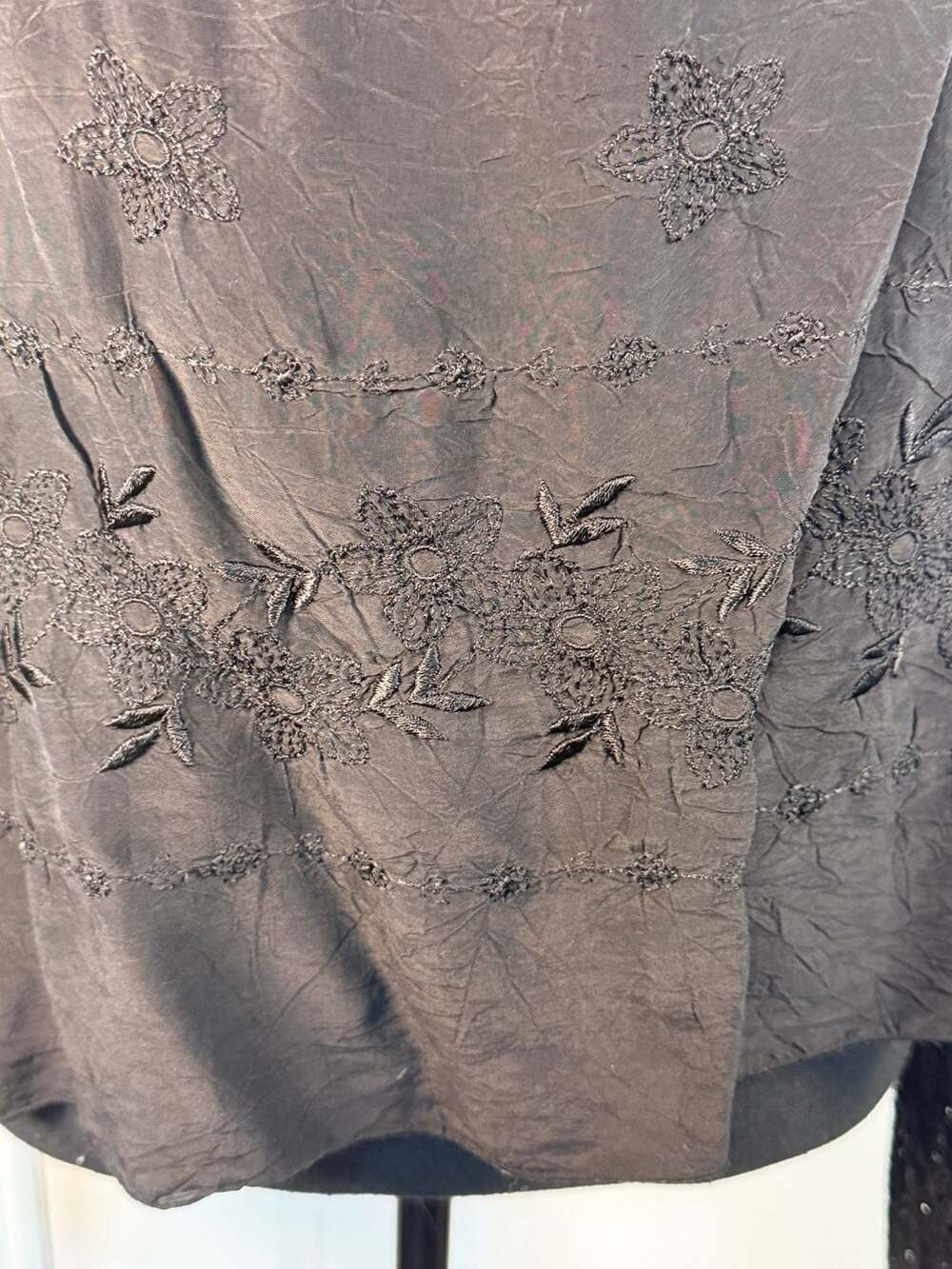 Johnny Was Black Embroidered Long Sleeve Blouse Size M - Picture 4 of 8